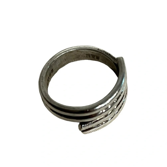 Southwestern Mexican Sterling 925 Silver Wrap Ring Wrap Band Marked Size 6.5 - Picture 4 of 12